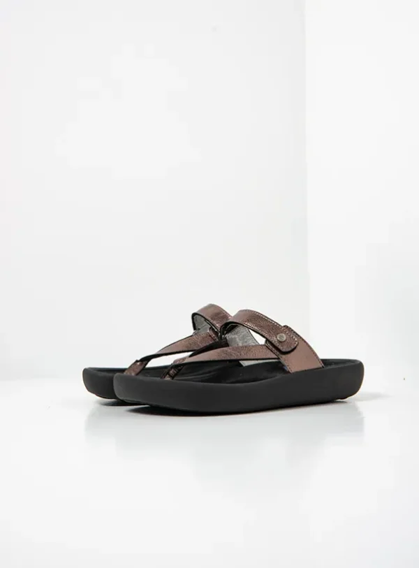 Wolky Peace - brons metallic leer Slippers voor dames