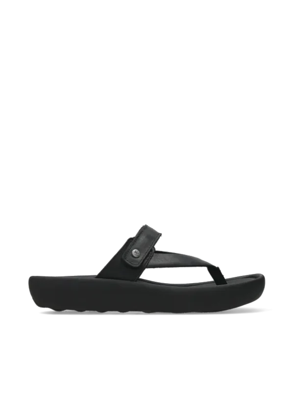 Wolky Peace - zwart leer Slippers voor dames