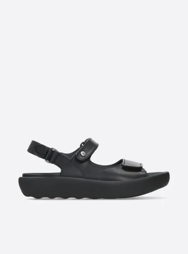 Wolky Celine - zwart leer Sandalen voor dames