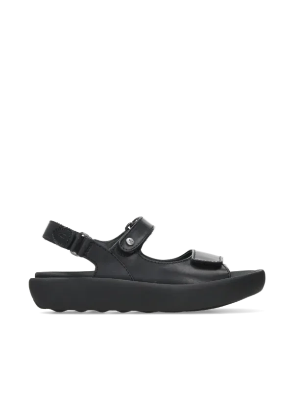 Wolky Celine - zwart leer Sandalen voor dames