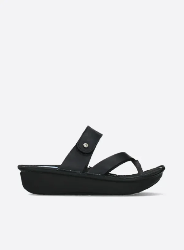 Wolky Martinique - zwart leer Slippers voor dames