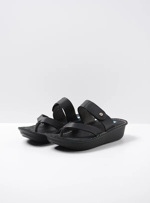 Wolky Martinique - zwart leer Slippers voor dames