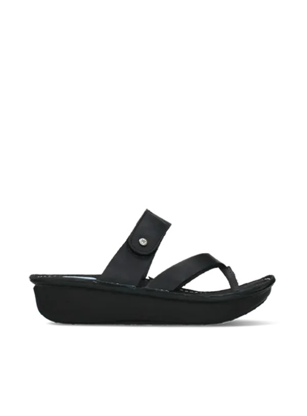Wolky Martinique - zwart leer Slippers voor dames