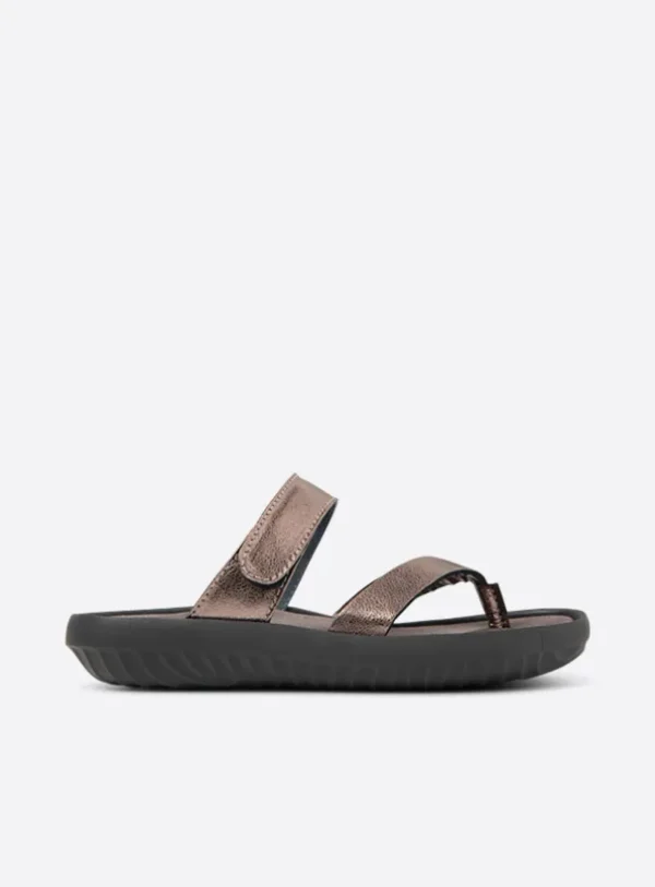 Wolky Tahiti - brons metallic leer Slippers voor dames