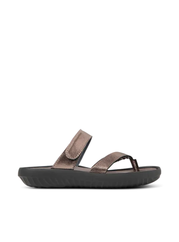 Wolky Tahiti - brons metallic leer Slippers voor dames