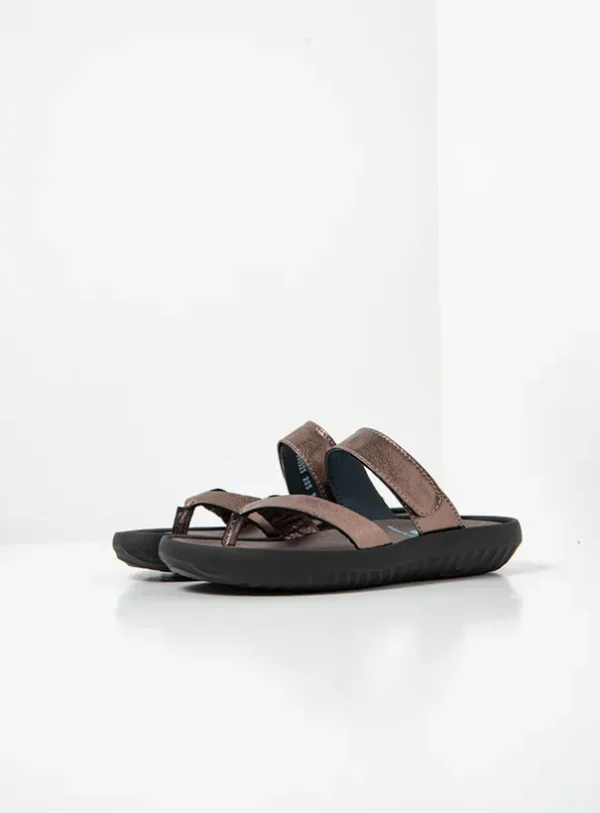 Wolky Tahiti - brons metallic leer Slippers voor dames
