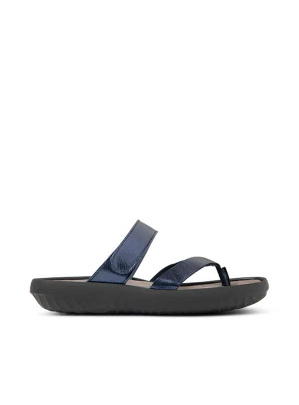Wolky Tahiti - blauw metallic leer Slippers voor dames
