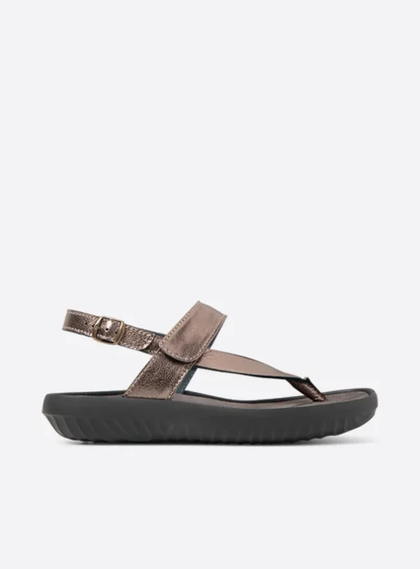 Wolky Cebu - brons metallic leer Sandalen voor dames
