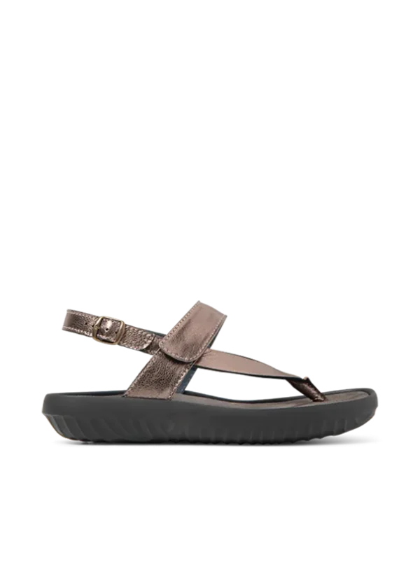 Wolky Cebu - brons metallic leer Sandalen voor dames