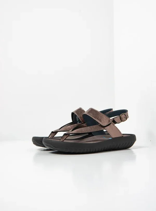 Wolky Cebu - brons metallic leer Sandalen voor dames