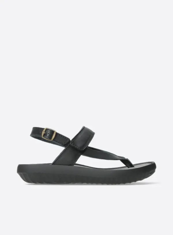 Wolky Cebu - zwart leer Sandalen voor dames