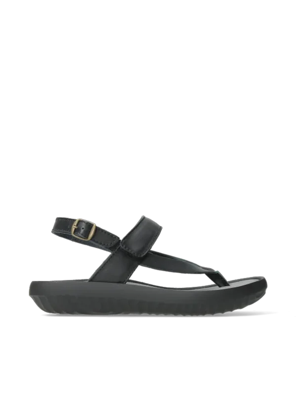 Wolky Cebu - zwart leer Sandalen voor dames
