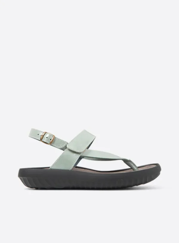 Wolky Cebu - saliegroen leer Sandalen voor dames