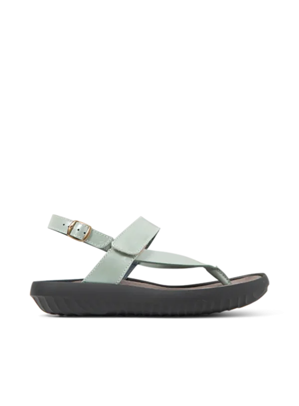 Wolky Cebu - saliegroen leer Sandalen voor dames