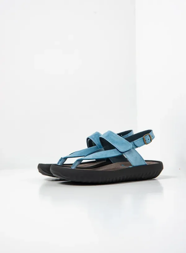 Wolky Cebu - oceaanblauw leer Sandalen voor dames