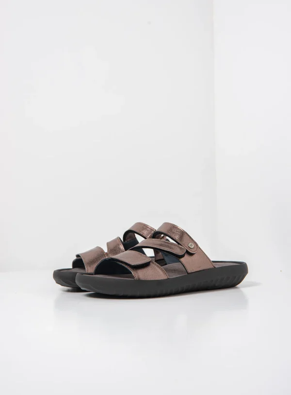 Wolky Sense - brons metallic leer Slippers voor dames