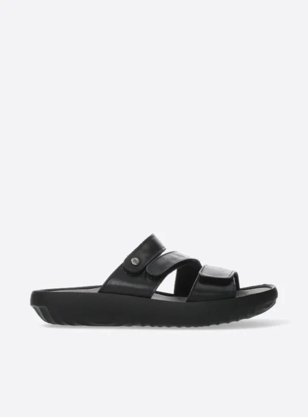 Wolky Sense - zwart leer Slippers voor dames
