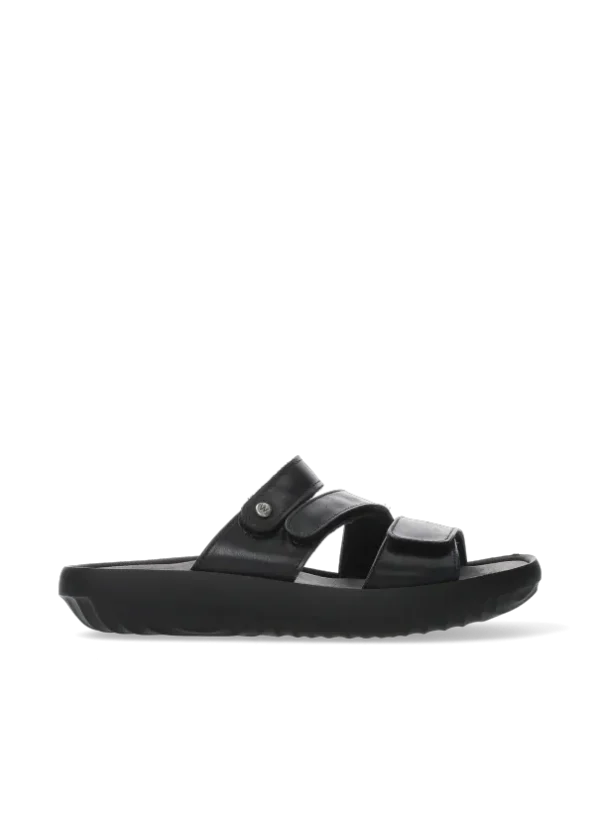 Wolky Sense - zwart leer Slippers voor dames