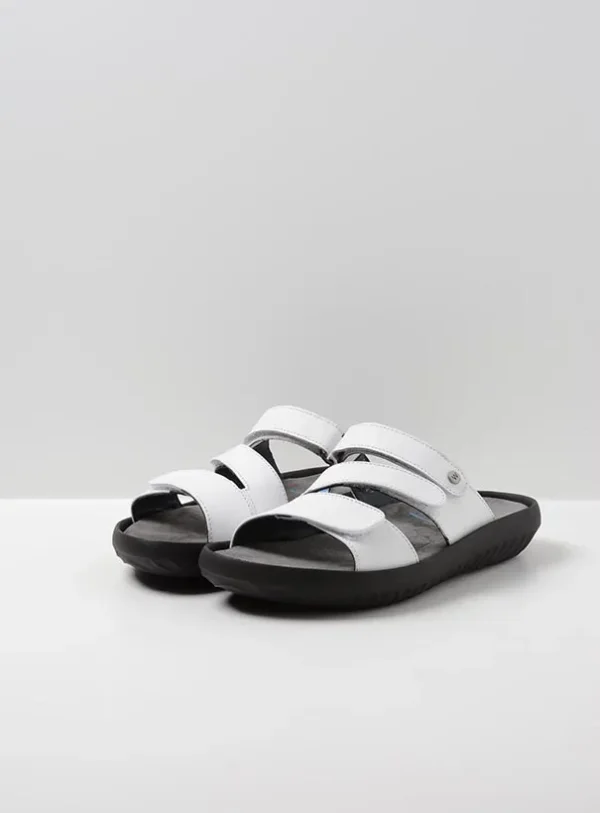 Wolky Sense - wit leer Slippers voor dames