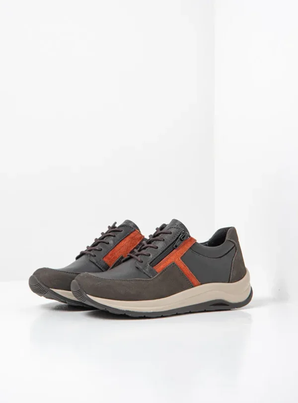 Wolky Comrie - asfalt combi leer Backbone voor dames