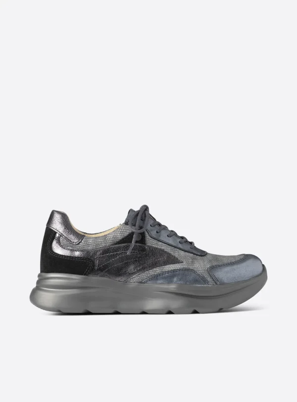 Wolky Nova S2F - antraciet combi leer Sneakers voor dames