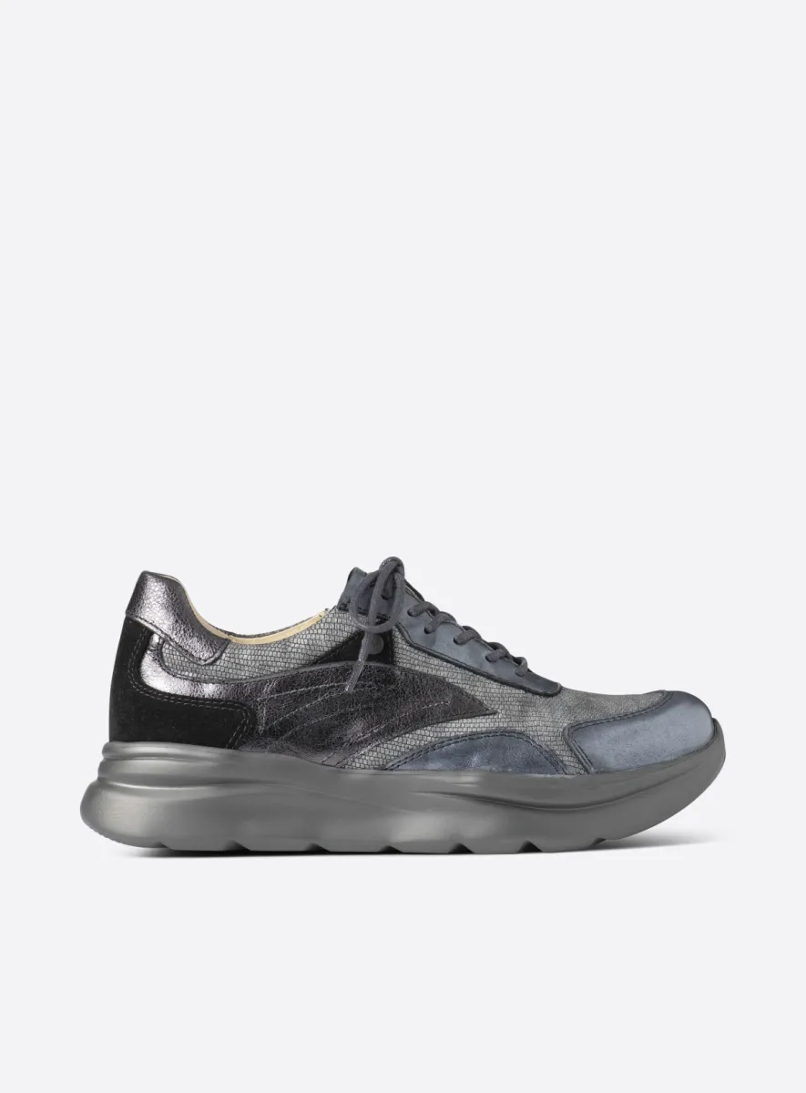 Wolky Nova S2F - antraciet combi leer Sneakers voor dames
