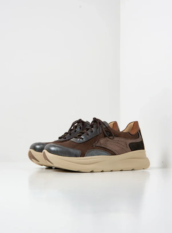 Wolky Nova S2F - bruin combi leer Sneakers voor dames