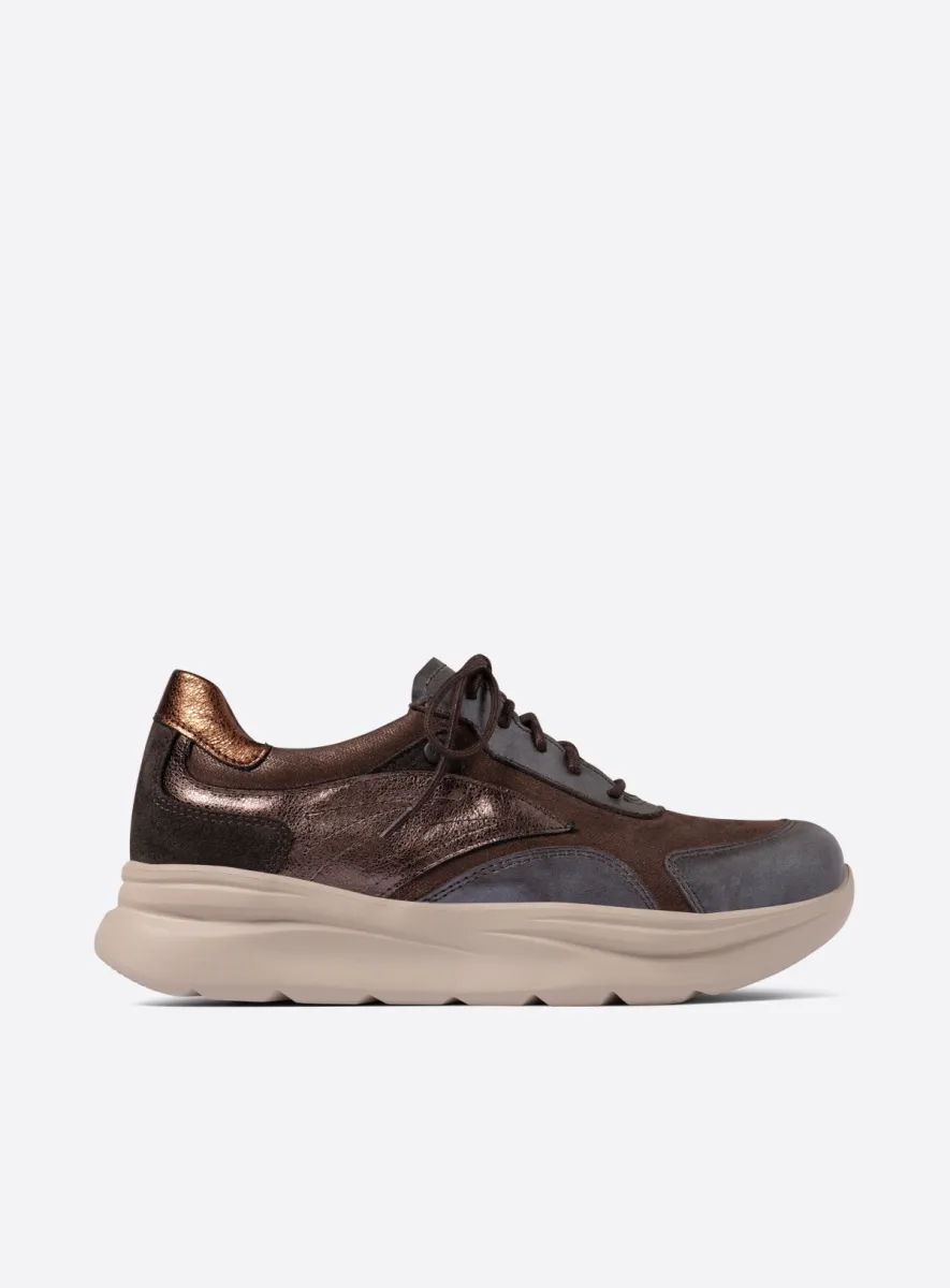 Wolky Nova S2F - bruin combi leer Sneakers voor dames