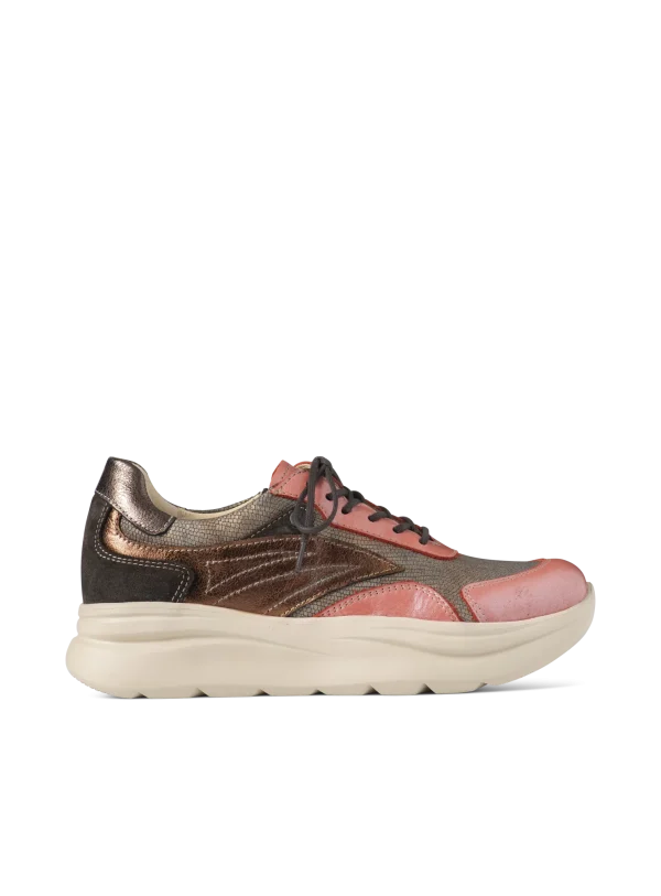 Wolky Nova S2F - lavarood combi leer Sneakers voor dames