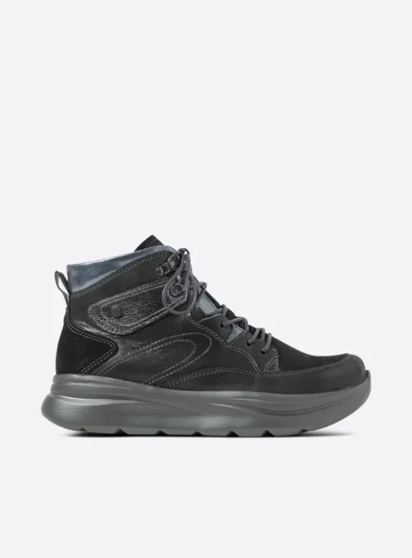 Wolky Apex - zwart combi leer Hoge veterschoenen voor dames
