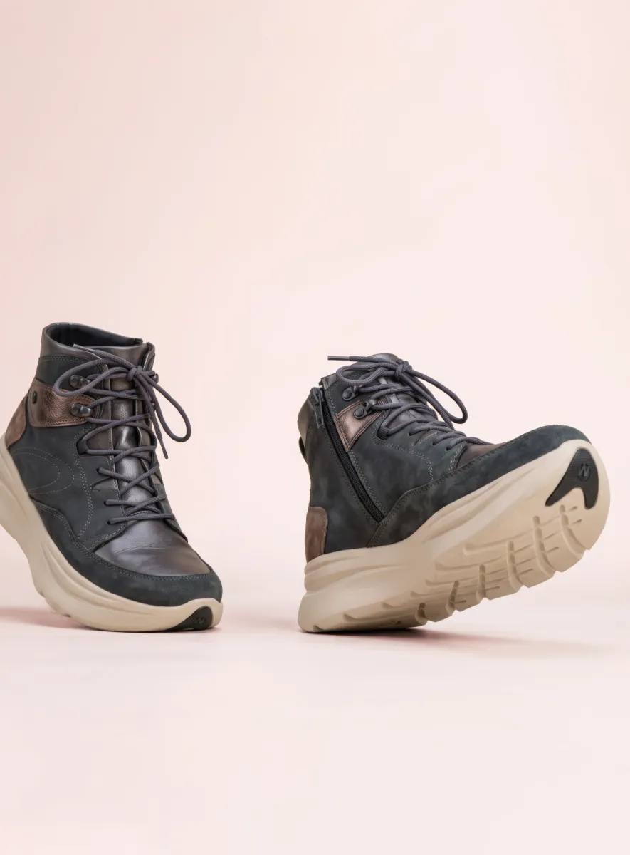 Wolky Apex - brons metallic combi leer Hoge veterschoenen voor dames