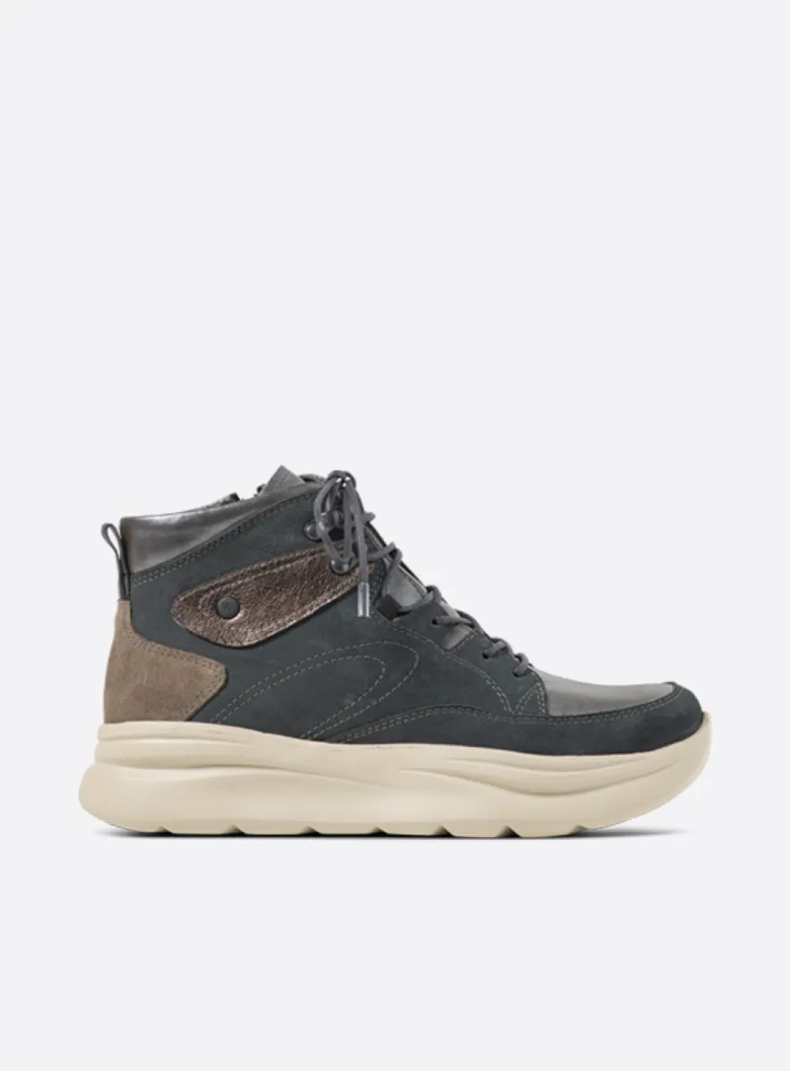 Wolky Apex - brons metallic combi leer Hoge veterschoenen voor dames