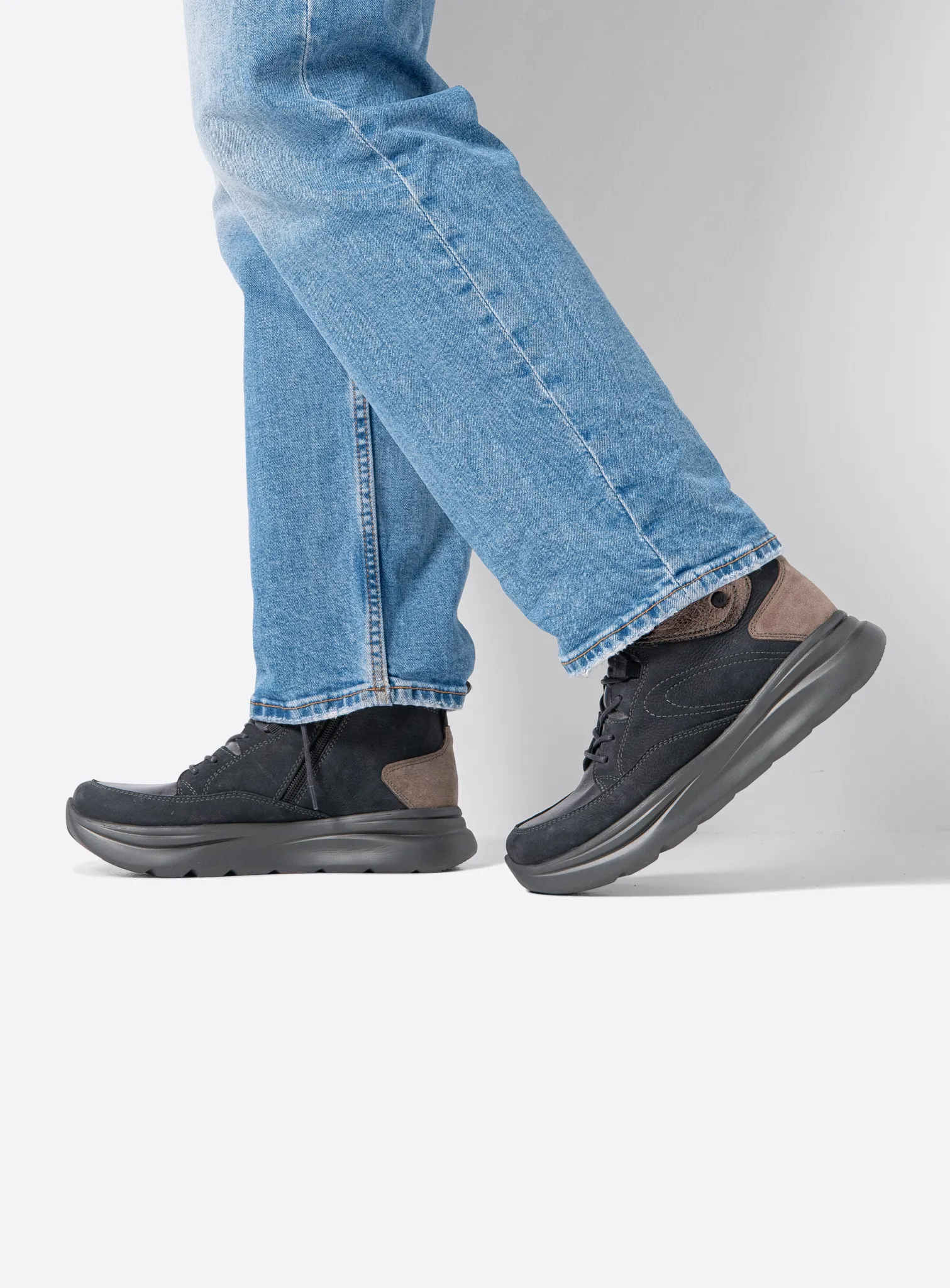 Wolky Apex - grijs combi leer Breedtemaat H+ voor dames