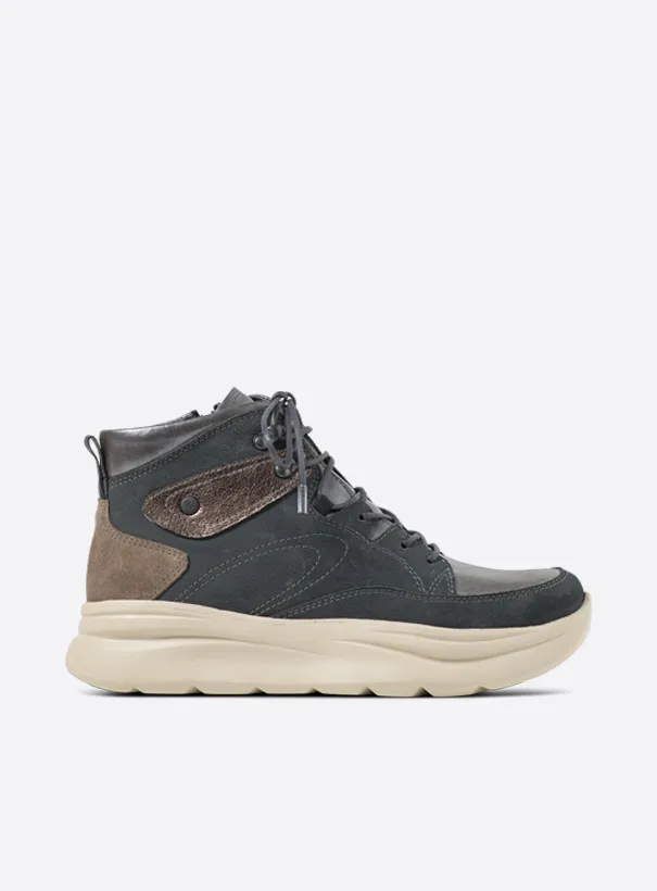 Wolky Hoge veterschoenen 00991 Apex 90204 brons metallic leer combi