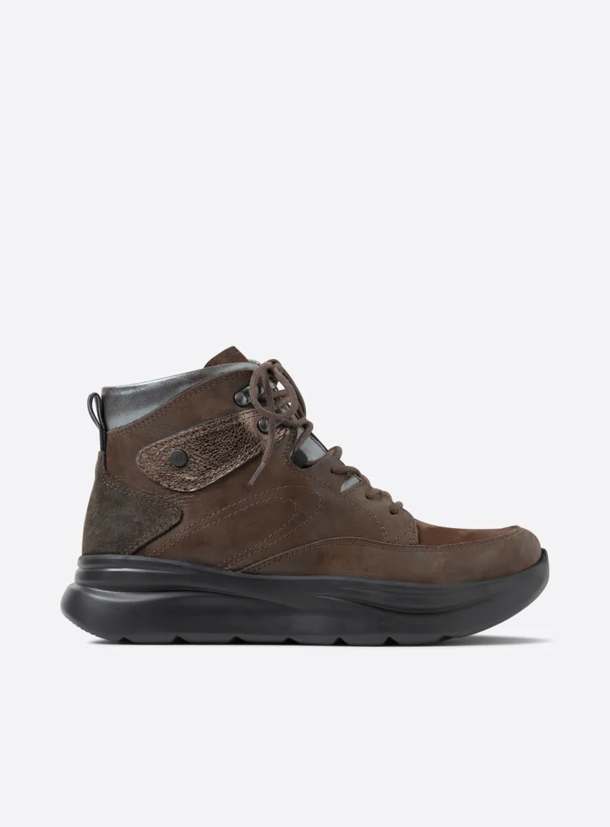 Wolky Hoge veterschoenen 00991 Apex 90300 bruin combi leer