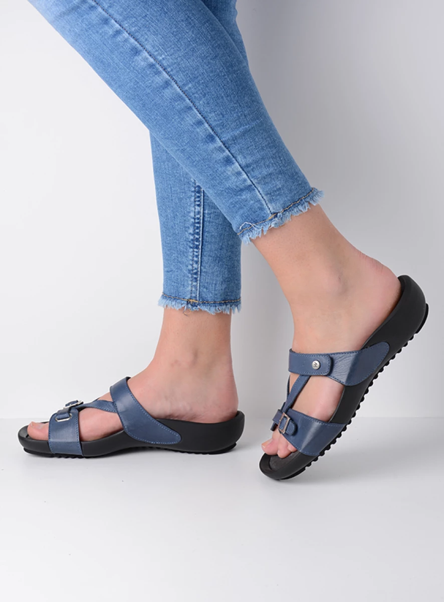 wolky slippers 01000 oconnor 31840 jeans leer detail