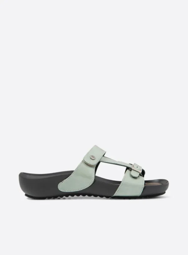 Wolky O'Connor - saliegroen leer Slippers voor dames