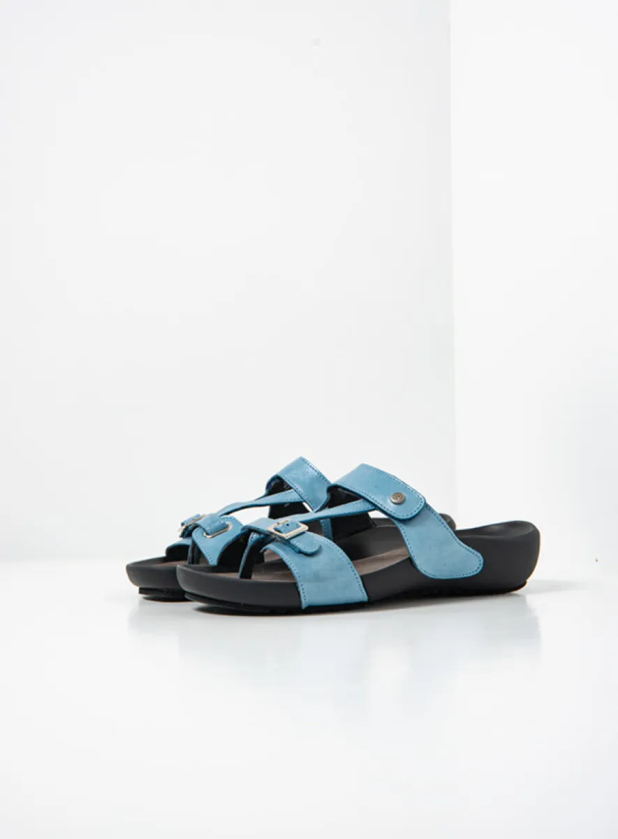 Wolky O'Connor - oceaanblauw leer Slippers voor dames