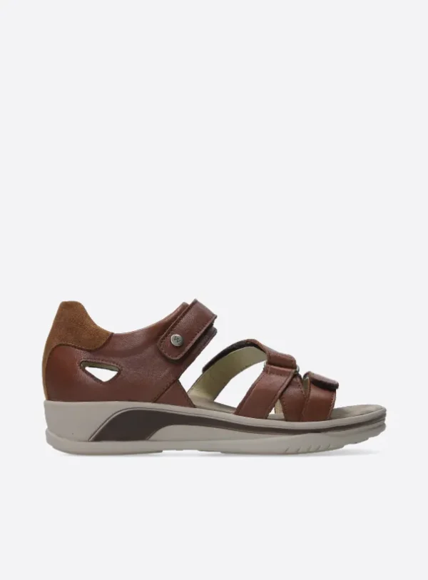 Wolky Desh - cognac leer Sandalen voor dames