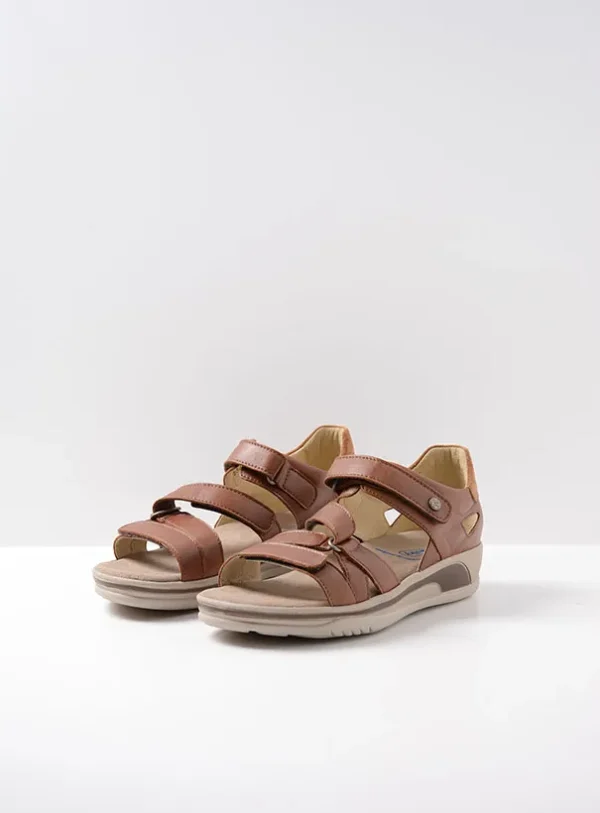Wolky Desh - cognac leer Sandalen voor dames