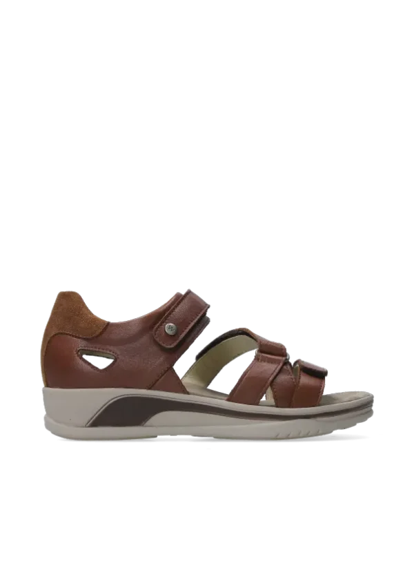 Wolky Desh - cognac leer Sandalen voor dames