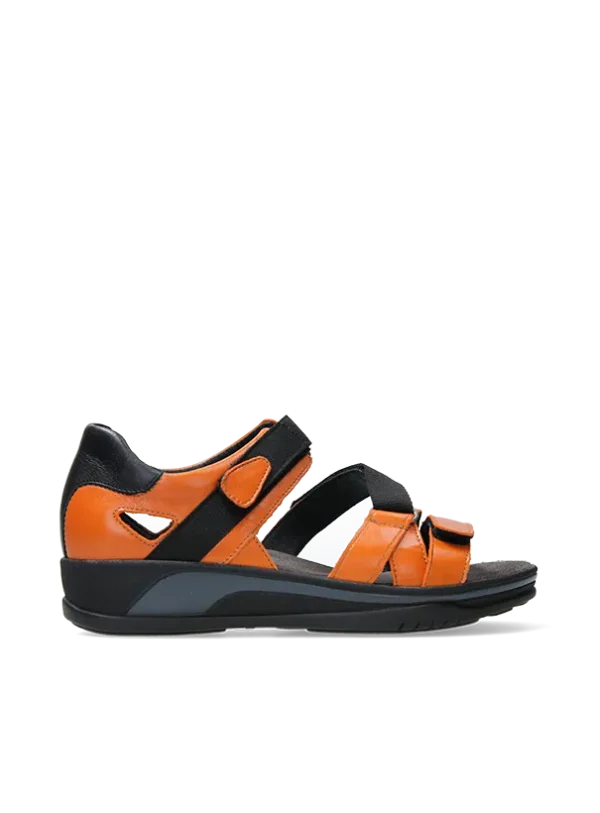 Wolky Desh - oranje leer Sandalen voor dames