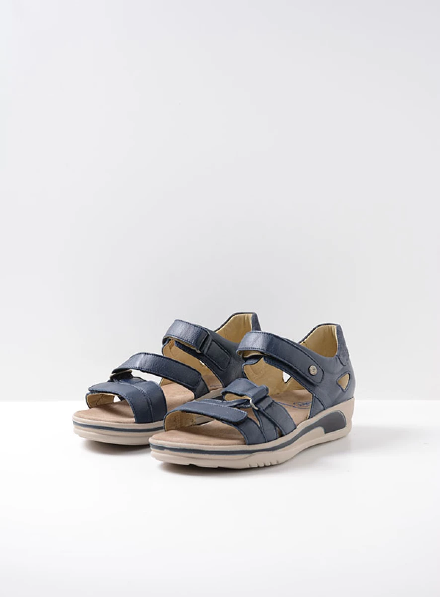 wolky sandalen 01055 desh 30870 blauw leer front