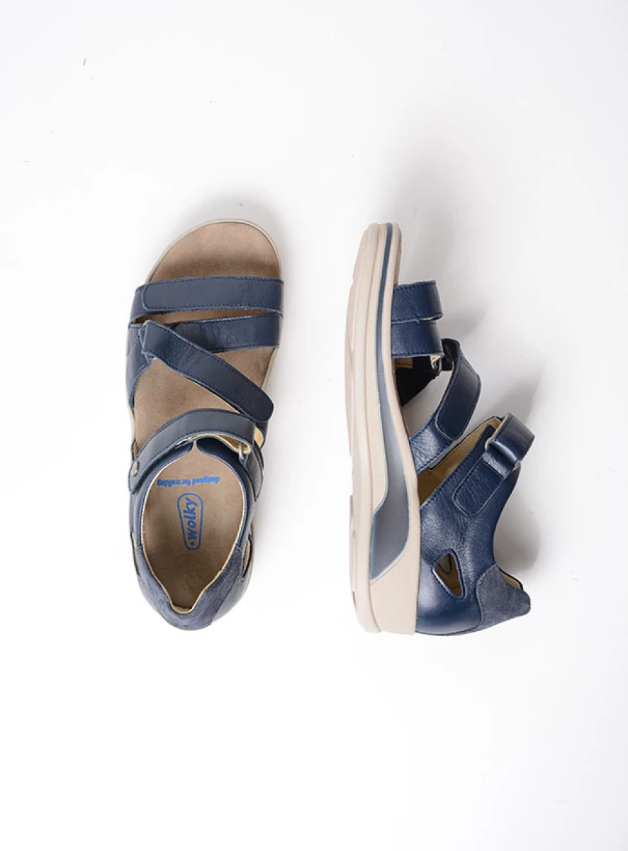 wolky sandalen 01055 desh 30870 blauw leer top