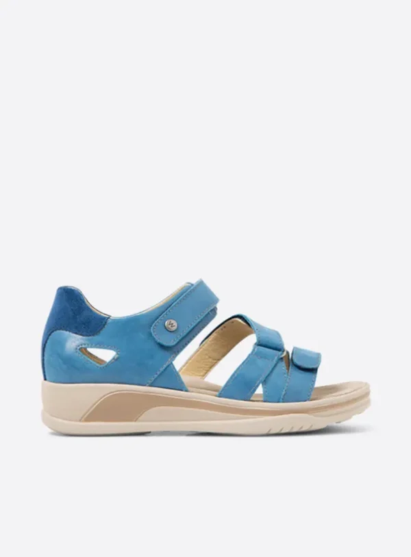 Wolky Desh - blauw effectleer Sandalen voor dames