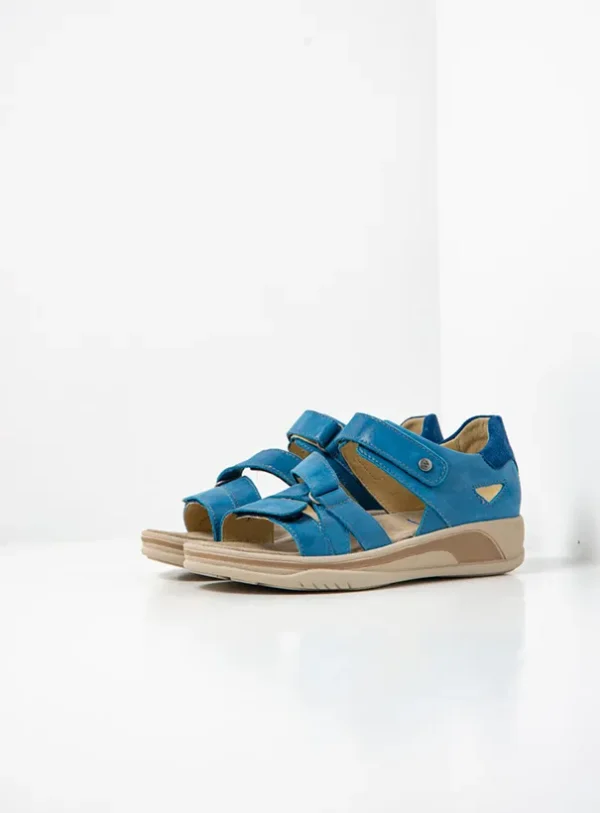 Wolky Desh - blauw effectleer Sandalen voor dames