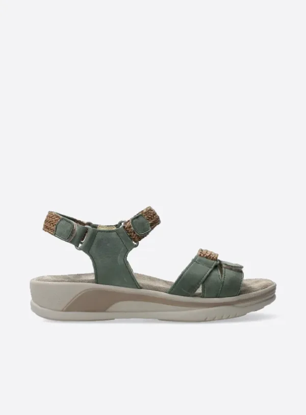 Wolky Acula - saliegroen nubuck Sandalen voor dames
