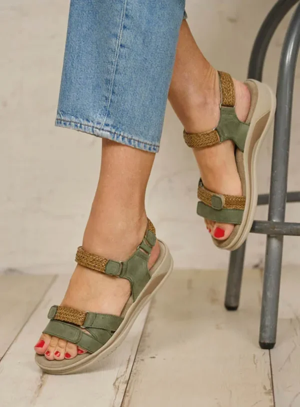 Wolky Acula - saliegroen nubuck Sandalen voor dames