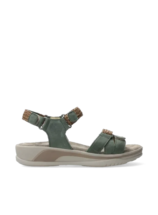 Wolky Acula - saliegroen nubuck Sandalen voor dames