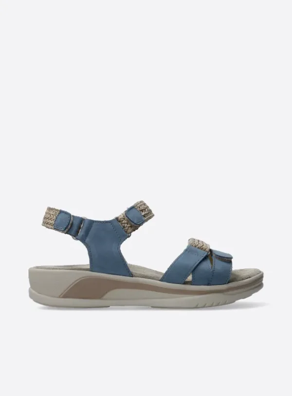 Wolky Acula - jeansblauw nubuck Sandalen voor dames